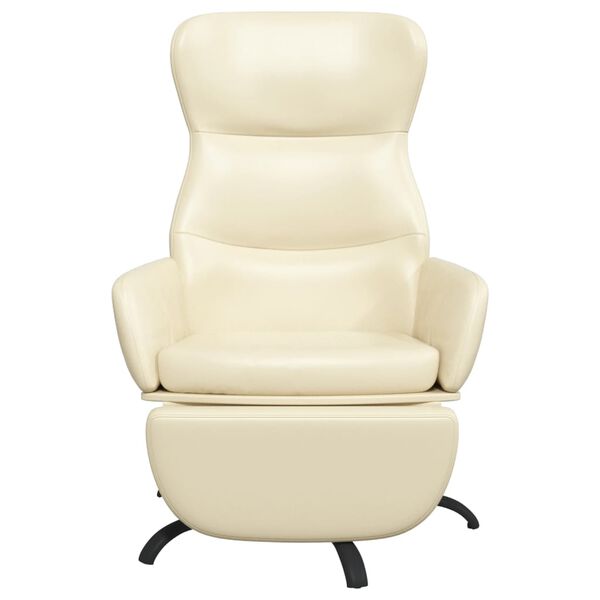 vidaXL Poilsio kėdė su pakoja, kreminės spalvos, dirbtinė oda