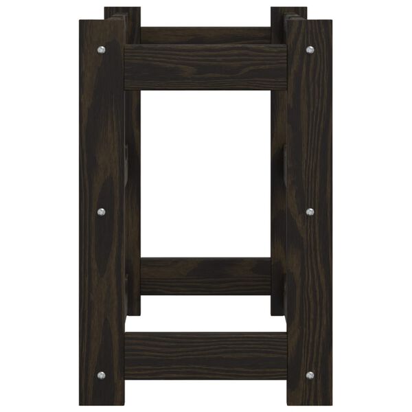 vidaXL Vyno laikiklis 12 butelių, juodas, pušies medienos masyvas