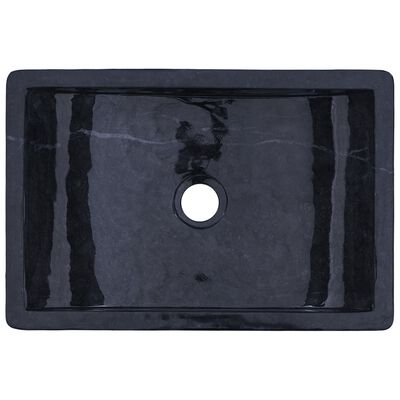 vidaXL Kriauklė, blizgi juoda, 45x30x12cm, marmuras