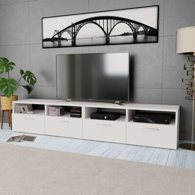 vidaXL TV spintelės, 2vnt., baltos, 95x35x36cm, apdirbta mediena