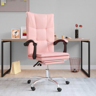 vidaXL Atlošiama biuro kėdė, rožinės spalvos, dirbtinė oda
