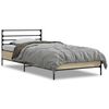 vidaXL Lovos rėmas, ąžuolo, 75x190cm, apdirbta mediena ir metalas