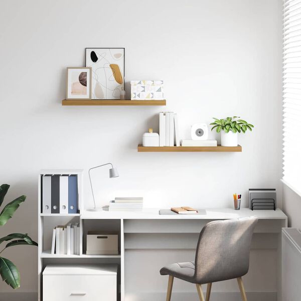 vidaXL Sieninė lentyna 2 pcs Ruda 80 x 23,5 x 4 cm Apdirbta mediena