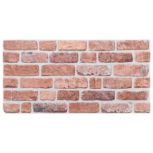 vidaXL 3D Sienų plok&scaron;tės, 10vnt., raudonos spalvos, 100x50cm, EPS