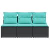 vidaXL Sodo sofa su pagalve Juoda 165 x 62 x 69 cm Poli ratanas