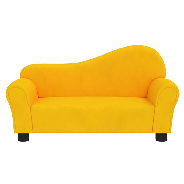 vidaXL Vaiki&scaron;ka sofa, geltonos spalvos, aksomas