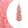 vidaXL Dirbtinė siaura Kalėdų eglutė su žaisliuku 120 cm 150 LED