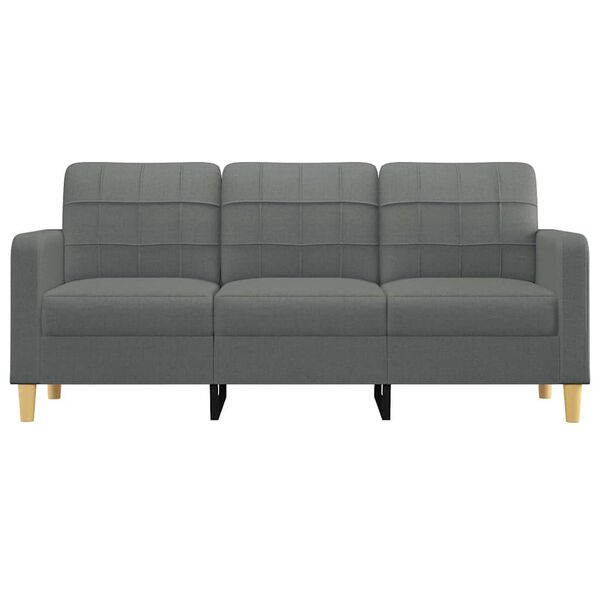 vidaXL Trivietė sofa, tamsiai pilkos spalvos, 180cm, audinys