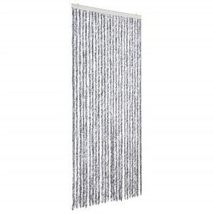 vidaXL Užuolaida nuo vabzdžių, pilka ir balta, 100x220 cm, &scaron;enilis