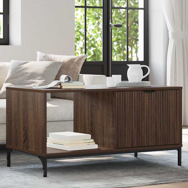 vidaXL Kavos staliukas ruda ąžuolo 90 x 49 x 46 cm Apdirbta mediena