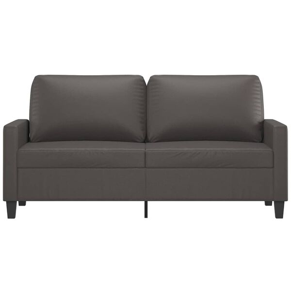 vidaXL Dvivietė sofa, pilkos spalvos, 140cm, dirbtinė oda