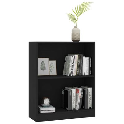 vidaXL Lentyna knygoms, juodos spalvos, 60x24x76 cm, mediena