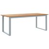 vidaXL Sodo stalas Pilka 200 x 90 x 75 cm Kietos akacijos mediena