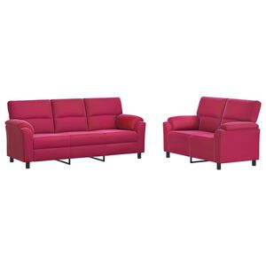 vidaXL Sofos komplektas 2 pcs Vyno raudona Aksomas