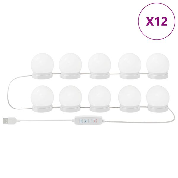 vidaXL Veidrodžių &scaron;viestuvai 12 pcs Balta 4.5 x 4.5 x 4.8 cm Plastmasė