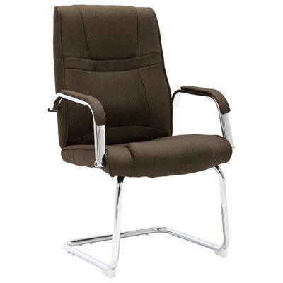 vidaXL Gembinė biuro kėdė, rudos spalvos, audinys