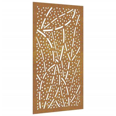 vidaXL Sodo sienos dekoracija, 105x55cm, corten plienas, lapų dizaino