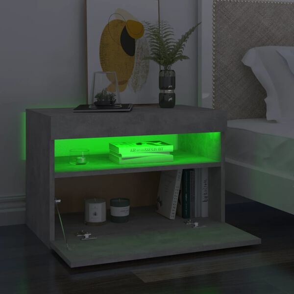 vidaXL Naktinė spintelė, pilkos spalvos, 60x35x40cm, MDP