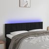 vidaXL Galvūgalis su LED, juodos spalvos, 144x5x78/88cm, aksomas