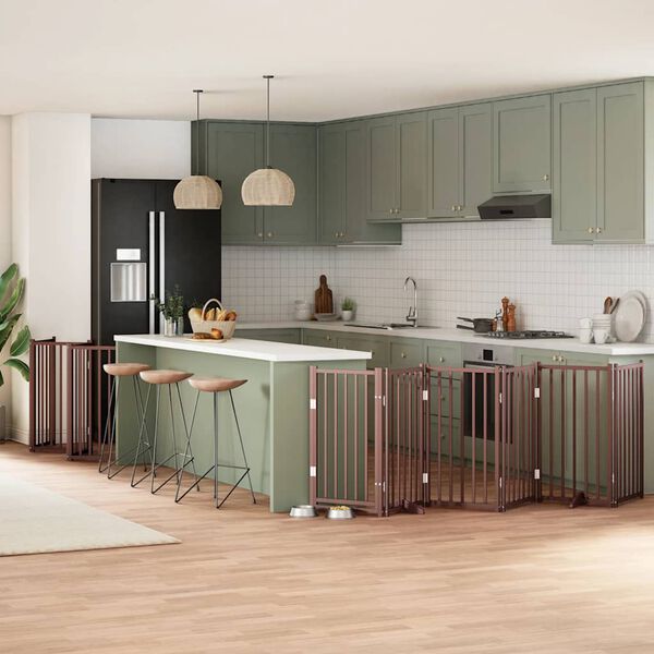 vidaXL Varteliai &scaron;unims su durimis, 12 segmentų, rudi, 600cm, tuopa