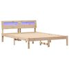 vidaXL Lovos rėmas Ruda 135 x 190 cm Kietos pu&scaron;ies mediena