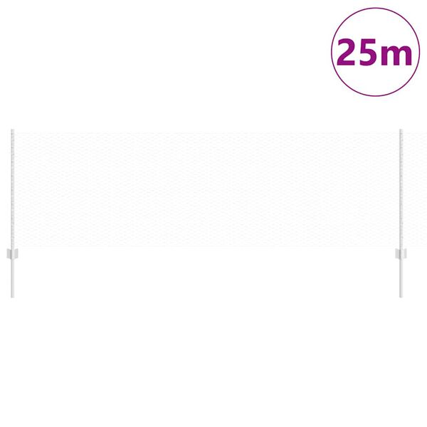 vidaXL Tvora su stulpais Sidabro 0,8 x 25 m Plienas