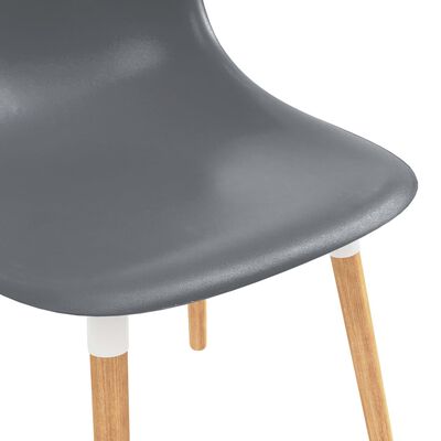 vidaXL Valgomojo kėdės, 4 vnt., pilkos spalvos, plastikas