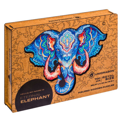 UNIDRAGON Medinė dėlionė Eternal Elephant, 700 detalių, 62x47cm