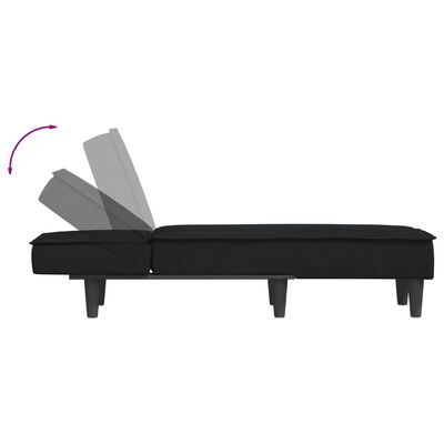 vidaXL Poilsio gultas, juodos spalvos, aksomas