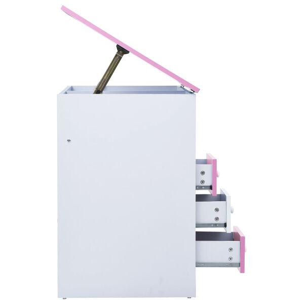 vidaXL Vaikiškas piešimo stalas, rožinis ir baltas, pakreipiamas