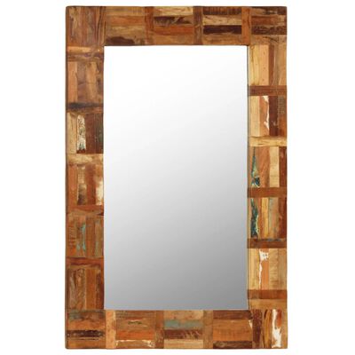 vidaXL Sieninis veidrodis, perdirbtos medienos masyvas, 60x90cm