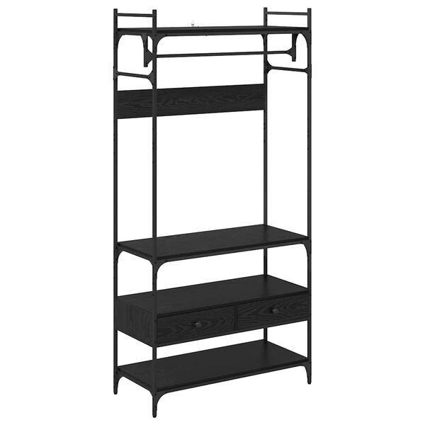 vidaXL Spinta juoda ąžuolo 89 x 39 x 184.5 cm Apdirbta mediena