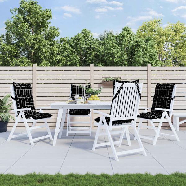 vidaXL Kėdės pagalvėlės, 4vnt., oksfordo audinys, languotos