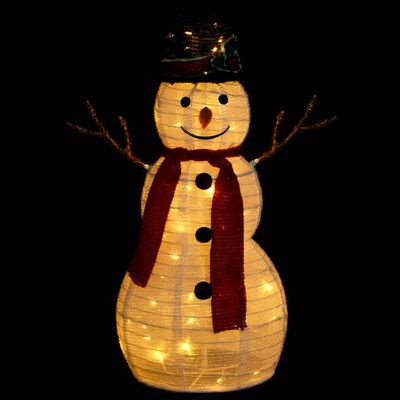 vidaXL Kalėdų dekoracija sniego senis, 60cm, prabangus audinys, LED