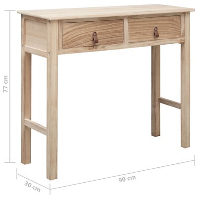 vidaXL Konsolinis staliukas, natūralios spalvos, 90x30x77 cm, mediena