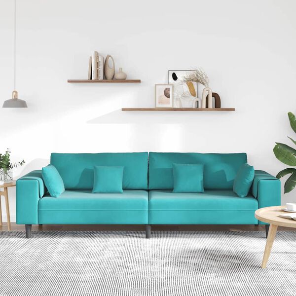 vidaXL Aksominė sofa su pagalve Turkio 208 cm Aksomas