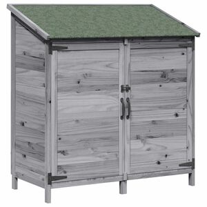 vidaXL Sodo Sandėlys su stogu su saugykla Pilka 106,5 x 56 x 113,5 cm