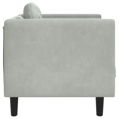 vidaXL Krėslas su pagalvėle, šviesiai pilkos spalvos, aksomas