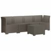vidaXL 4 vietų sodo sofa pintinės i&scaron;vaizdos PP &Scaron;viesiai pilka