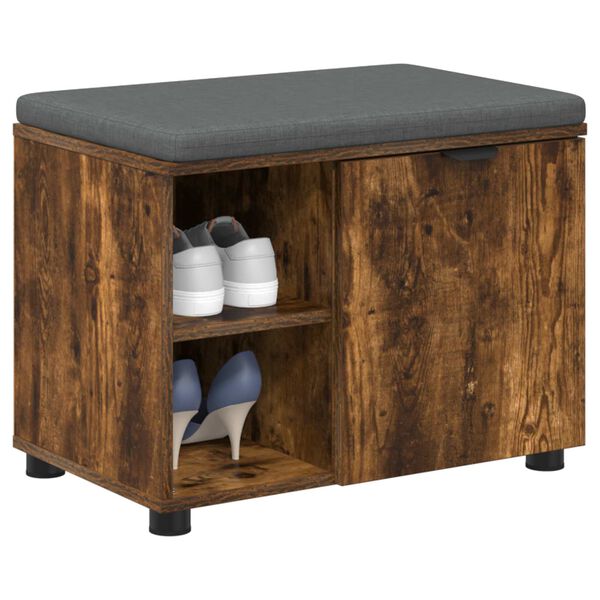 vidaXL Koridoriaus suolas su pagalve Rūkyta ąžuolas 60 x 38 x 46 cm