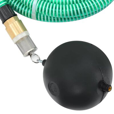 vidaXL Siurbimo žarna su žalvarinėmis jungtimis, žalia, 1,1", 15m, PVC