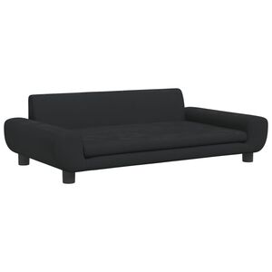 vidaXL Vaiki&scaron;ka sofa, juodos spalvos, 100x54x33cm, aksomas