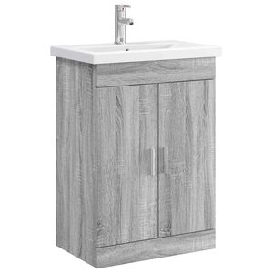 vidaXL Vonios baldų rinkinys Pilka Sonoma 61 x 40 x 84,5 cm