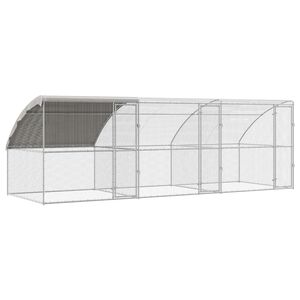 vidaXL Vi&scaron;tų narvas 3 vnt. Sidabro 600 x 200 x 200 cm Plienas ir PE