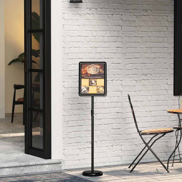 vidaXL Prekybos parodos stendai Juoda 25 x 25 x 125 cm Aliuminis