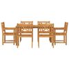 vidaXL Sodo valgomojo komplektas 7 pcs Ruda Kietos akacijos mediena