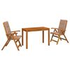 vidaXL Garden Dining Set Natūrali Kietos akacijos mediena