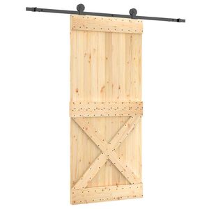 vidaXL Slankios durys Natūrali ir juoda 90 x 210 cm