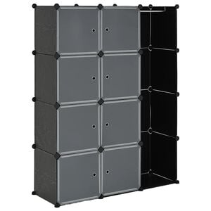 vidaXL Modulinė spinta, 9 skyrių, juoda/balta, 109x36,5x143 cm
