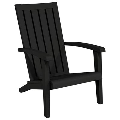 vidaXL Sodo Adirondack kėdės, 2vnt., juodos spalvos, polipropilenas